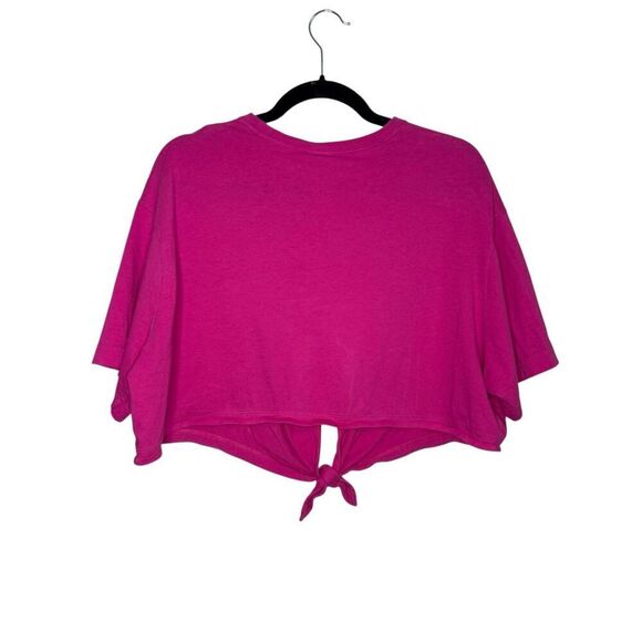 Nike GFX Women’s XL Short Sleeve Tech Top Magenta Front Tie Swoosh - Picture 6 of 7